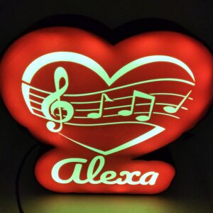 Custom Name Heart Music Lightbox